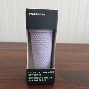 Starbucks Cold Cup Ornament KeyChain 2021 Studded Matte Lilac Tumbler Coffee New